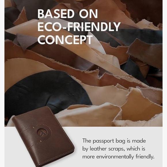 Passport Men’s Case Genuine Leather Color Brown - Picture 2 of 15